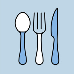 Spoon fork and knife vector icon