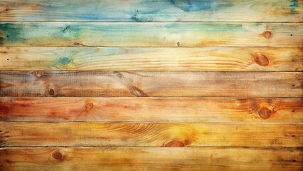 Obraz premium Watercolor washes on wood panel with visible texture and subtle fading, organic, watercolor, natural