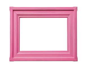 isolated pink wooden picture frame