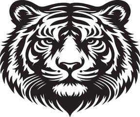 animal silhouette vector illustration  tiger head
