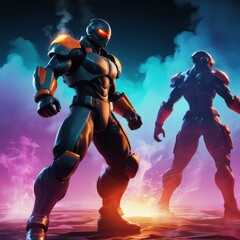 Naklejka premium robots in action