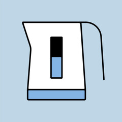 Electric kettle vector icon. Kitchen appliance