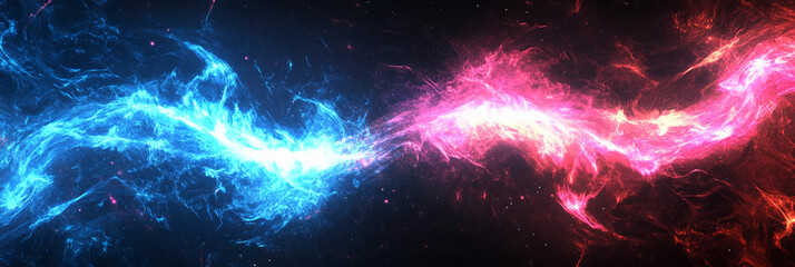 Fototapeta premium Colorful cosmic energy wave in deep space scenery