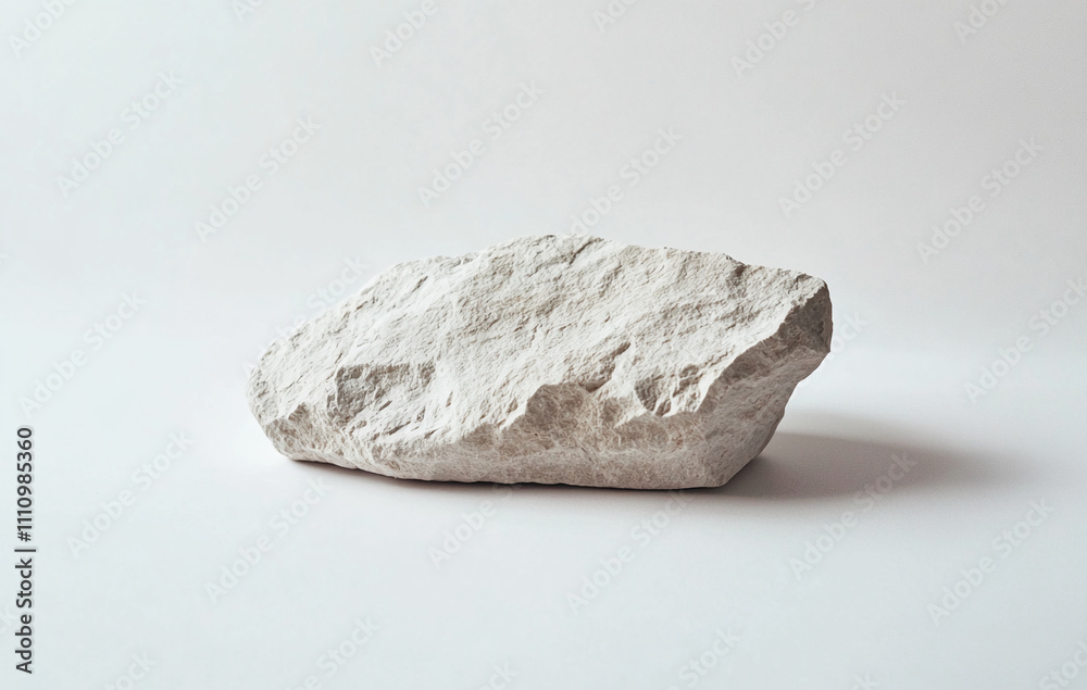 Poster natural white rock on a plain background showcases unique texture and shape for artistic appreciatio