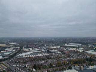Aerial View of Birmingham Perry Barr Central City. Birmingham is a major city in England, West Midlands Region of United Kingdom. Drone's Camera Footage During Mostly Cloudy Day on November 4th, 2024