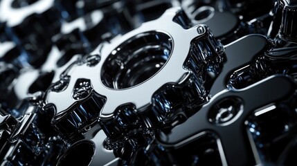Naklejka na ściany i meble Metallic background of car automotive transmission gearbox