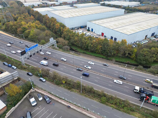 Aerial View of Birmingham Perry Barr Central City. Birmingham is a major city in England, West Midlands Region of United Kingdom. Drone's Camera Footage During Mostly Cloudy Day on November 4th, 2024