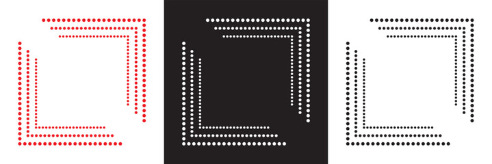 Dashed border corner edge icon.  Vector illustration. isolated on white and black background. EPS 10