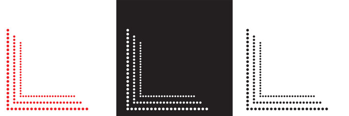 Dashed border corner edge icon.  Vector illustration. isolated on white and black background. EPS 10