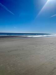 beach and sea in the morning sandy sunny beach landscape warm summer perfect day ocean picturesque sky and clouds tropical island