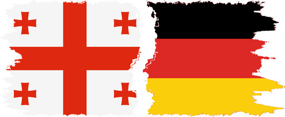 Germany and Georgia grunge flags connection, vector