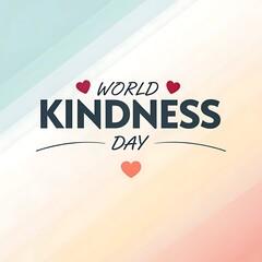 Random acts of Kindness Day. Cute happy Earth holding big heart.