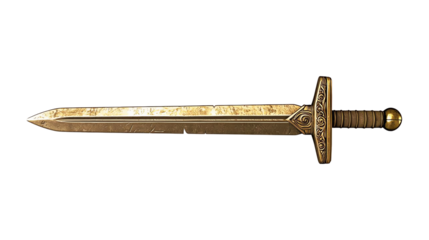 Ancient sword on a white isolated background.