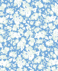 Vector seamless pattern. Pretty pattern in small flowers. Small blue flowers. White background. Ditsy floral background. The elegant the template for fashion prints. Stock vector. © Sketch