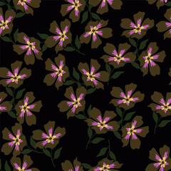 Vintage luxury seamless floral background with golden lilies flowers. Romantic pattern template for wall decor, wallpaper, wedding invitations, ceremonies, cards.