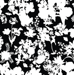 Vector seamless pattern. Pretty pattern in small flowers. Small blue flowers. White background. Ditsy floral background. The elegant the template for fashion prints. Stock vector.