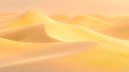Soft gentle sand dunes glowing in golden tones