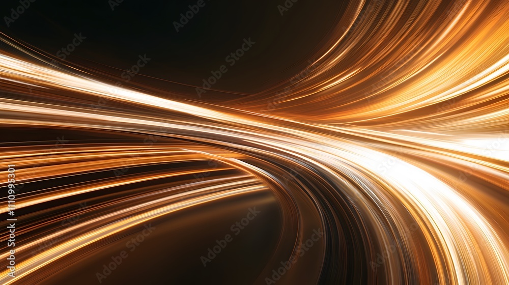 Poster abstract swirling light pattern with warm golden hues and dynamic movement ideal for backgrounds, di