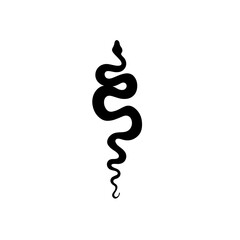Tattoo snake. Traditional black dot style ink. Isolated illustration. Traditional Tattoo Old School Tattooing Style Ink. silhouette illustration.