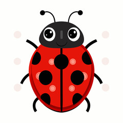 Obraz premium cartoon illustration ladybug