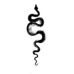 Tattoo snake. Traditional black dot style ink. Isolated illustration. Traditional Tattoo Old School Tattooing Style Ink. silhouette illustration.