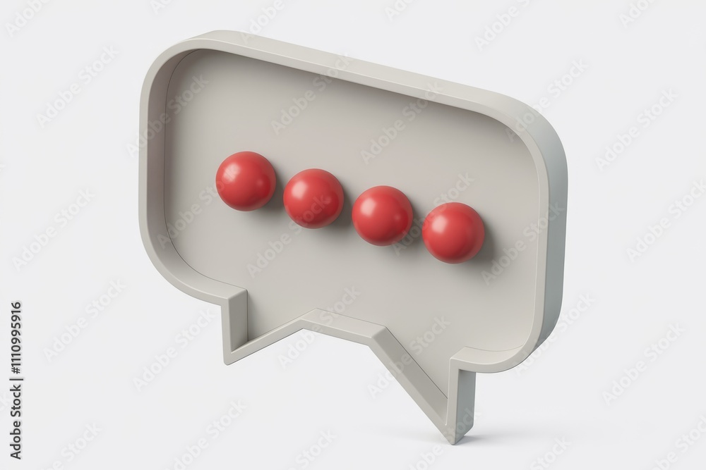 Poster Gray speech bubble with four red dots inside
