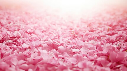 Obraz premium Beautiful Soft Focus Image of Delicate Pink Petals Blanketing the Ground with Warm Light Creating a Dreamy and Serene Atmosphere Ideal for Spring Themes