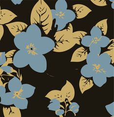 Flowers patterns. Seamless floral backdrop.monochrome, solid abstract small , big flower ,leaves, all over vector design  background illustration digital image for paper or textile,seamless pattern