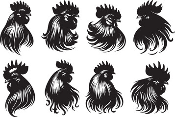 Traditional Hen Graphic Illustrations for Country-themed Designs
