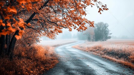 Obraz premium Fog Over a Peaceful River at Dusk Nature and Mist Photography