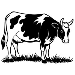 black and white cow