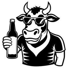 cow with a bottle