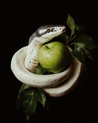 snake  with apple