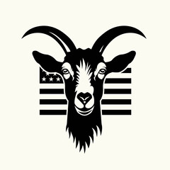 18 Goat American flag silhouette vector illustration.svg