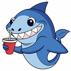 Naklejka premium cartoon shark cartoon