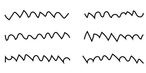 Abstract black wave background. waves line set. waves collection vector. Black wave line and wavy zigzag seamless pattern lines isolated on white background. Vector illustration with editable stroke.