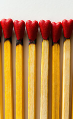 matches for valentines day, hearts, red