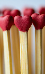 matches for valentines day, hearts, red