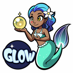 Naklejka premium mermaid cartoon
