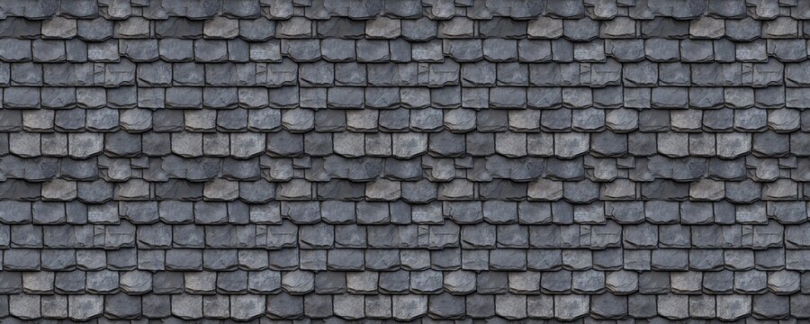 seamless pattern of Dark gray slate roof texture  background design rustic style cold neutral tones 
