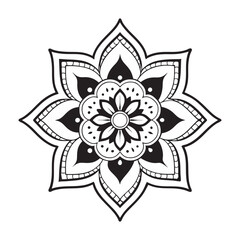 black and white flower, mandala vector