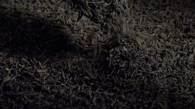 Pour dried tea leaves. Black tea. 
