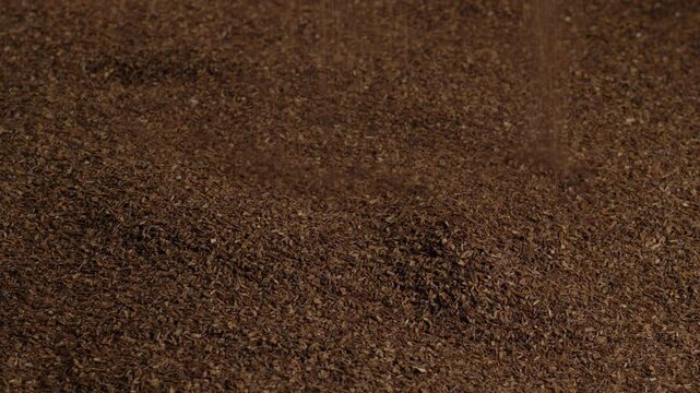 Pour dried tea leaves. Rooibos tea.
