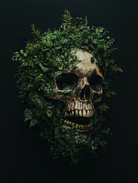 Plants and scull 