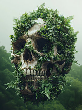 Plants and scull 