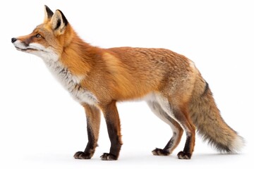 Obraz premium Red fox isolated on white background