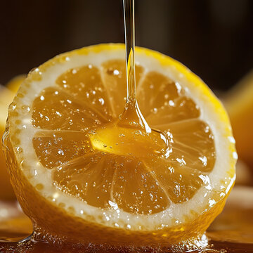 Lemon slice, with honey 