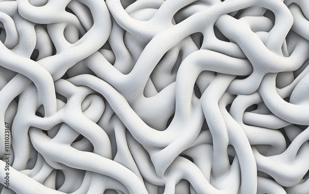 Poster Intricate patterns of a textured surface featuring interconnected fluid shapes and forms
