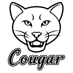 Cougar Head Sketch Art.