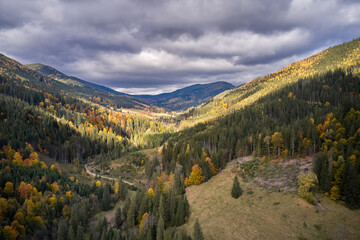 Mountain's view from the sky